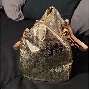 Michael Kors Large Gold Metallic Satchel